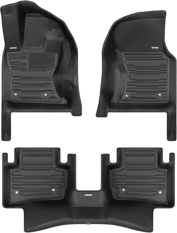 TuxMat - for Jaguar F-Pace 2017-2026 Models - Custom Car Mats - Maximum Coverage, All Weather, Laser Measured - This Full Set Includes 1st and 2nd Rows