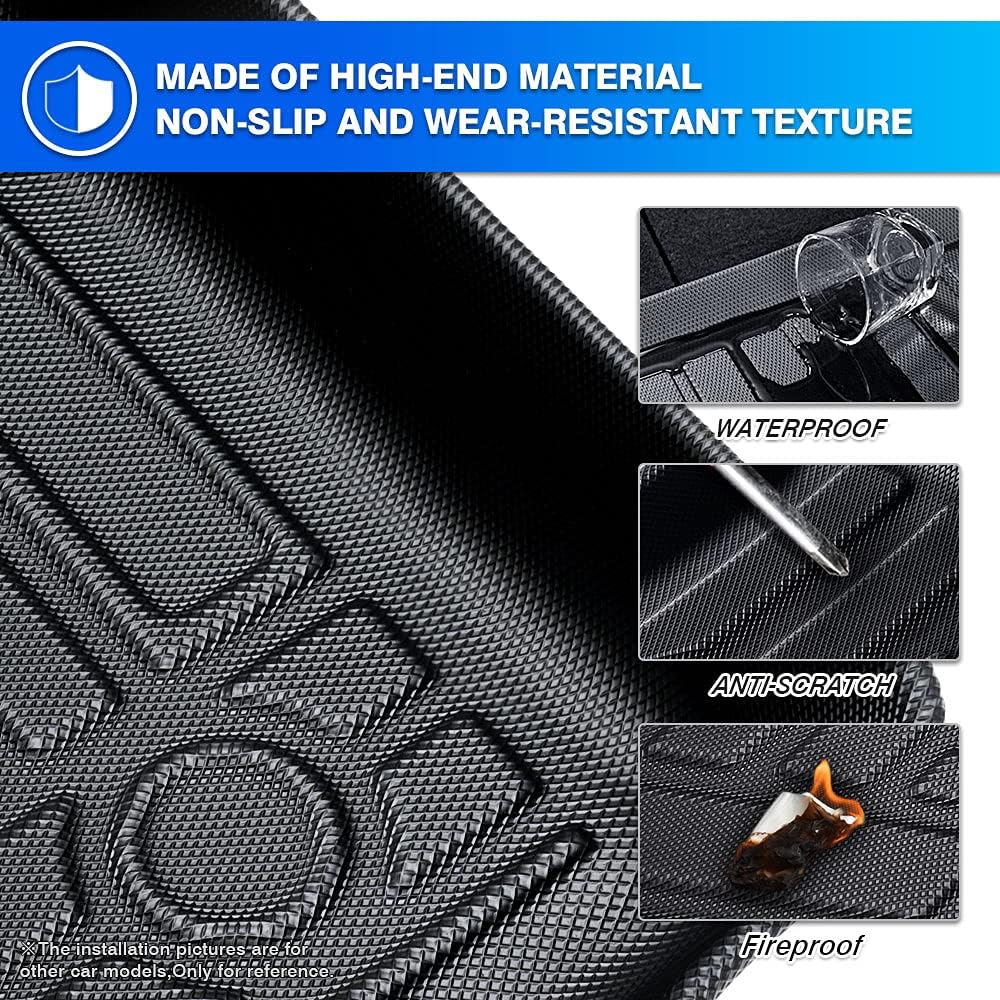 T TGBROS Custom Fit for Car Floor Mats All-Weather Floor Mat Liners Front &amp; Rear Row Full Set Liner Non-Slip TPE