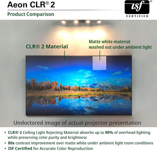 Elite Screens 103 inch ALR Projector Screen UST or Short Throw 16:9 4K 90% Ambient Light Rejecting Edge Free Fixed Frame Grey Projector Screen Indoor Movie Screen Home Theater Aeon CLR 2 AR103H-CLR2