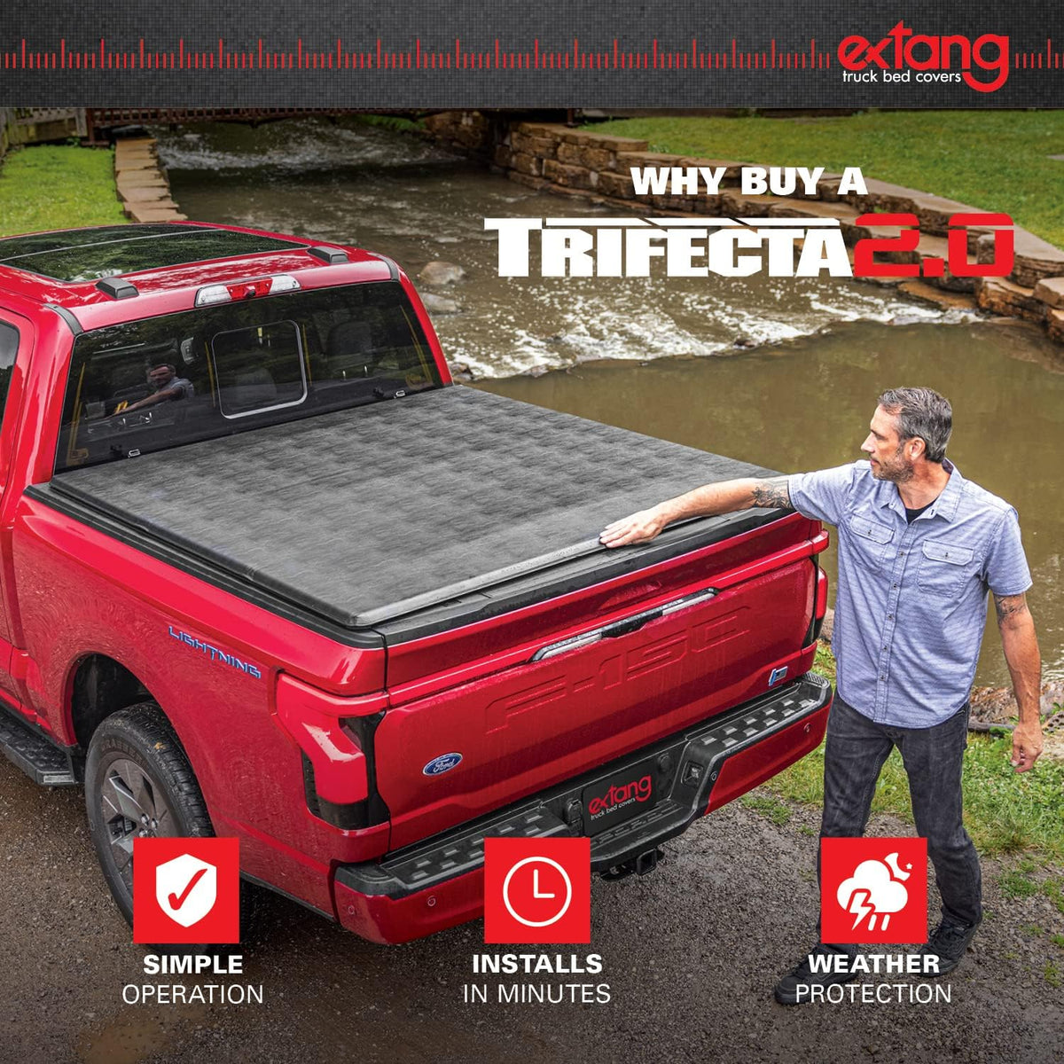 Extang 92457 2019 - 2023 Chevy/GMC Silverado/Sierra 1500, 6&#39; 7&quot;, New Body Style Trifecta 2.0 Truck Bed Tonneau Cover