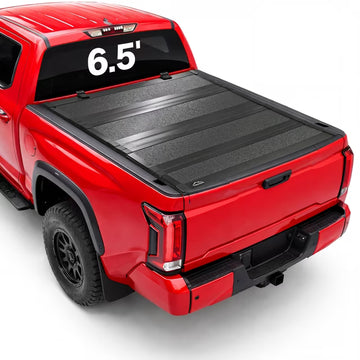 TRUXEN 4-Panel Hard Fold Tonneau Cover for Toyota Tundra 2022-2026 6.5' Bed – Aluminum & PP Honeycomb, Drainage System, One-Hand Flip, Auto Lock