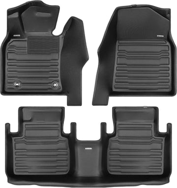 TuxMat - for Toyota Camry FWD 2018-2024 Models - Custom Car Mats - Maximum Coverage, All Weather, Laser Measured - This Full Set Includes 1st and 2nd Rows