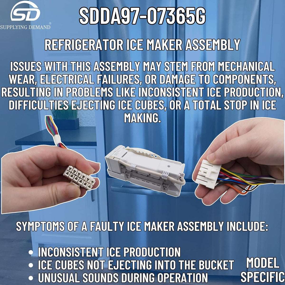 Supplying Demand DA97-07365G DA97-07365A Refrigerator Ice Maker Assembly Replacement Model Specific Not Universal