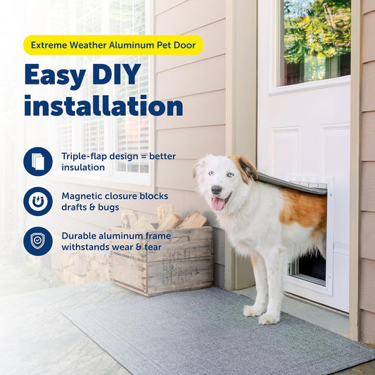 PetSafe Extreme Weather Aluminum Pet Dog Door with 3 Flaps Insulation -NEW MODEL