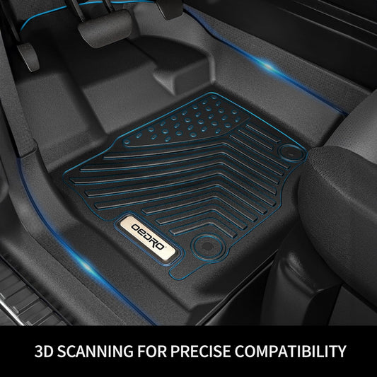 Floor Mats for 2020-2023 Toyota Highlander W/ 2nd Row Bench or Bucket Seats w/Center Console