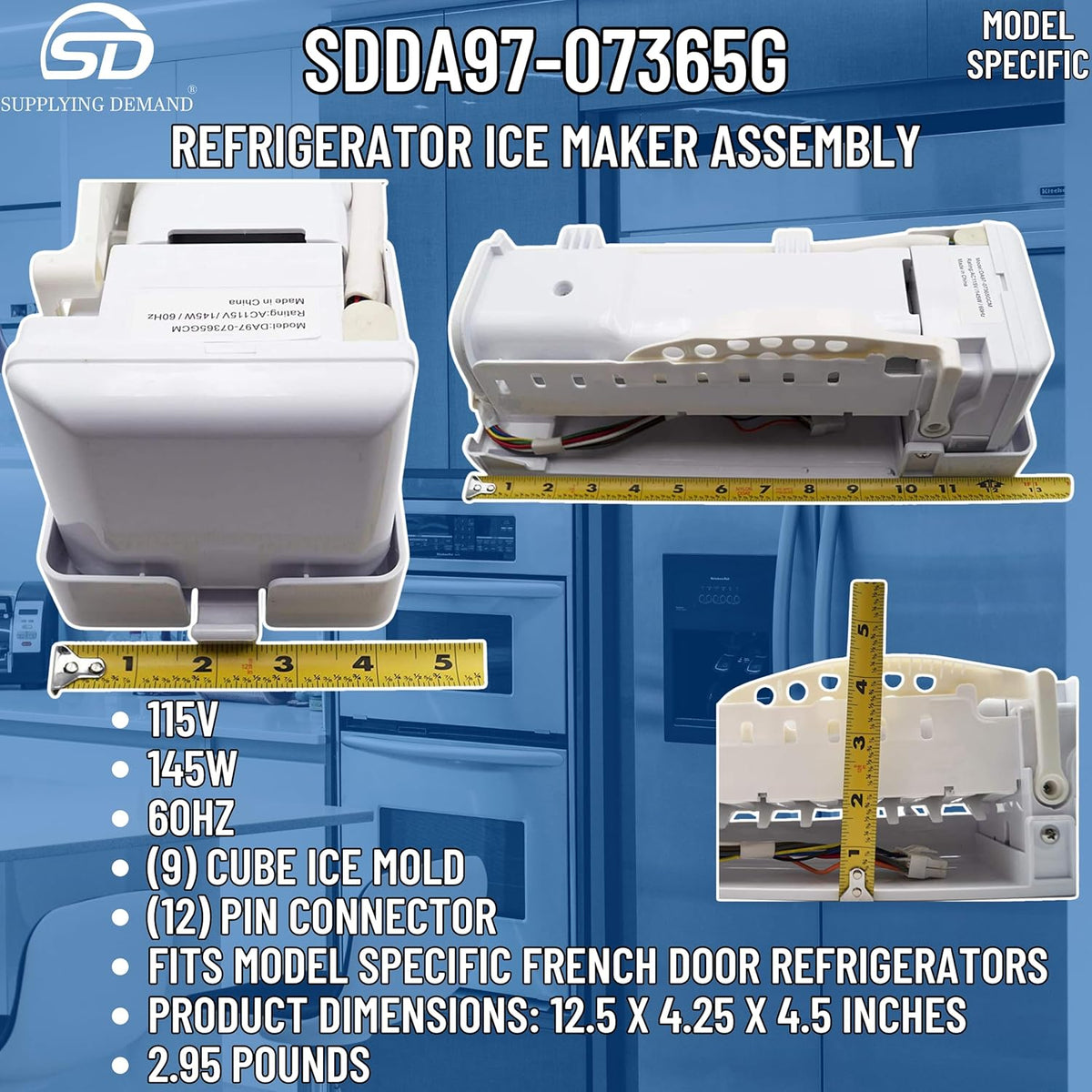 Supplying Demand DA97-07365G DA97-07365A Refrigerator Ice Maker Assembly Replacement Model Specific Not Universal