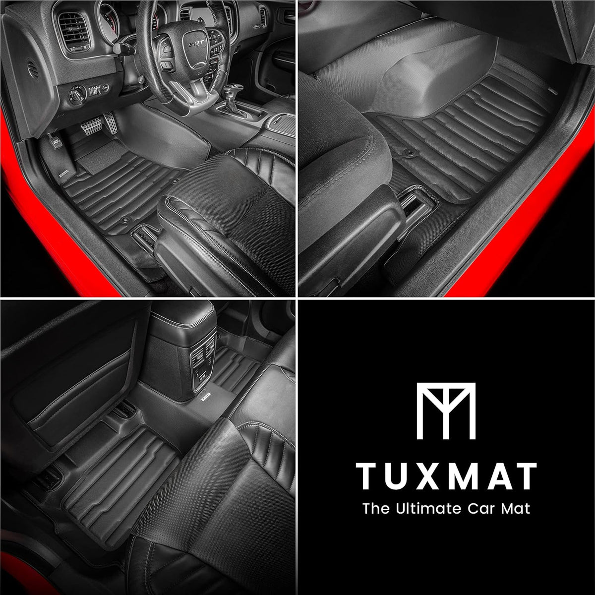 TuxMat 8318 - for Dodge Charger AWD 2011-2023 Models - Custom Car Mats - Maximum Coverage, All Weather, Laser Measured - This Full Set Includes 1st and 2nd Rows