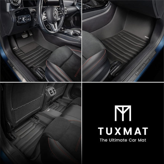 TuxMat 8538 - for Mercedes-Benz A-Class 2019-2025 Models - Custom Car Mats - Maximum Coverage, All Weather, Laser Measured - This Full Set includes 1st and 2nd Rows