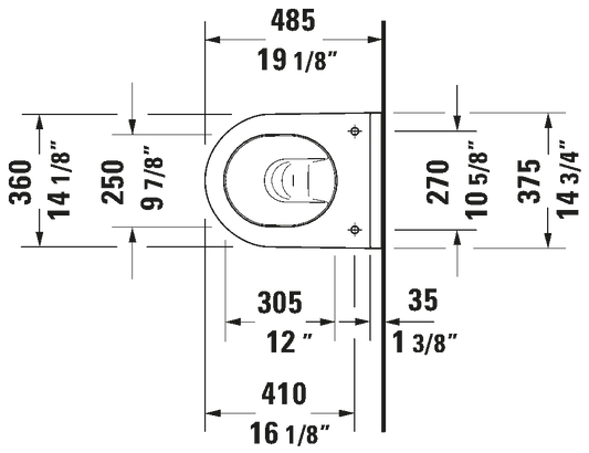 Duravit Starck 3 Wall-Mounted Toilet Bowl – Compact #222709