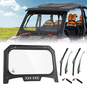 Kemimoto Glass Windshield with 2 Manual Wipers for 2019-2023 Polaris RZR XP 1000 /Turbo