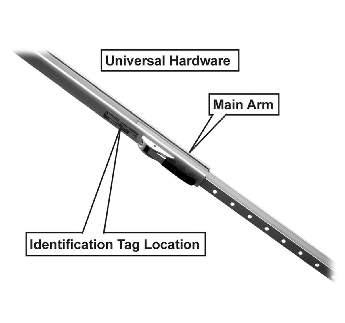 Dometic™ A&amp;E 8273000.402B RV Awning Arm Extension Hardware - Short - White