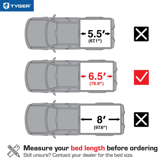 TYGER T1 Soft Roll-up fit 2015-2024 Ford F-150 | 6.5' Bed TG-BC1F9030