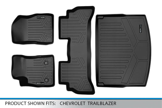 SmartLiner Custom Fit 2 Rows Floor Mats and Behind Second Row Cargo Liner 2021- 2023 CHEVROLET TRAILBLAZER FWD