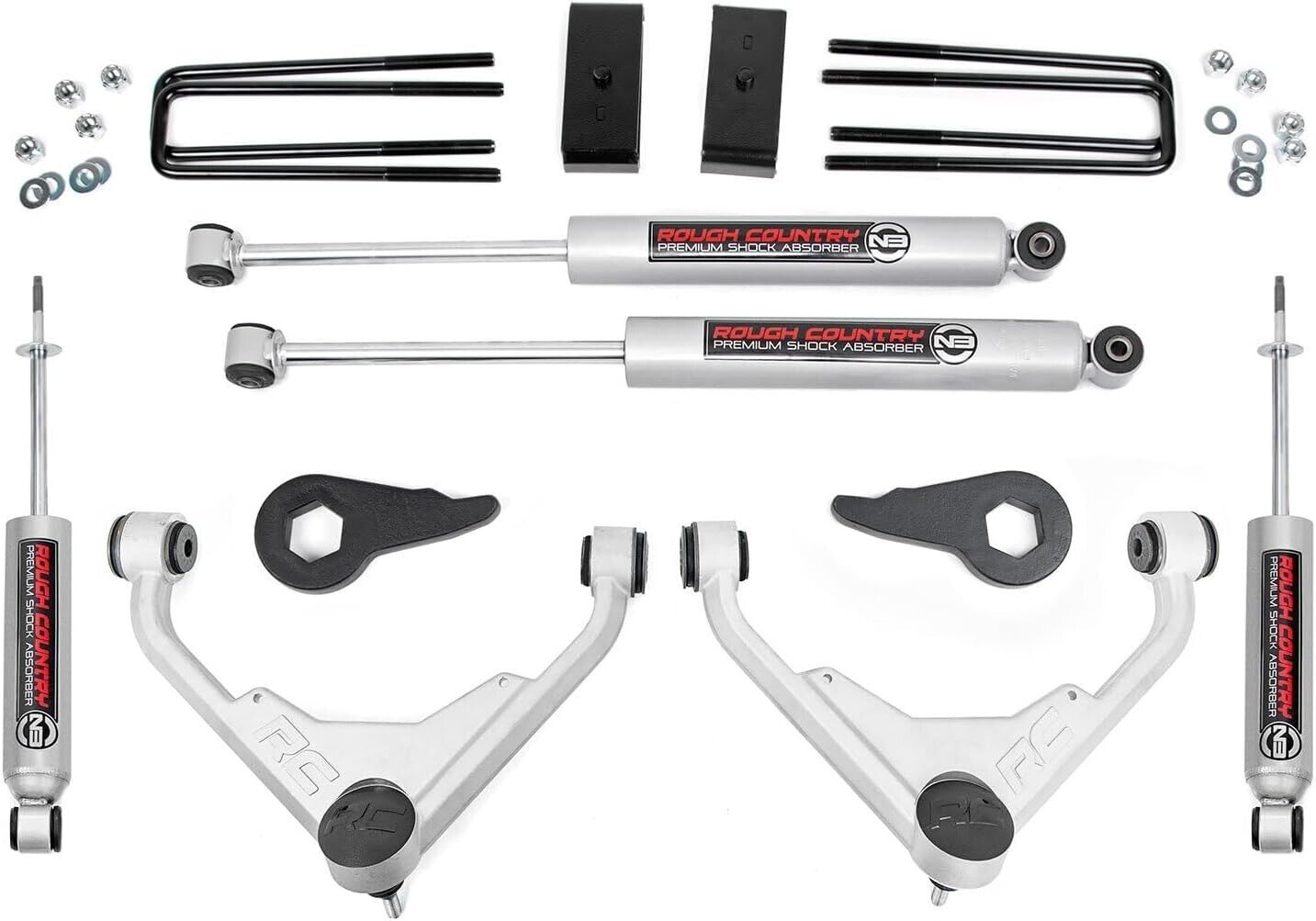 Rough Country 3" Lift Kit for 2001-2010 ChevySiverado /GMC Sierra 2500HD | FK/FF Codes - 859830