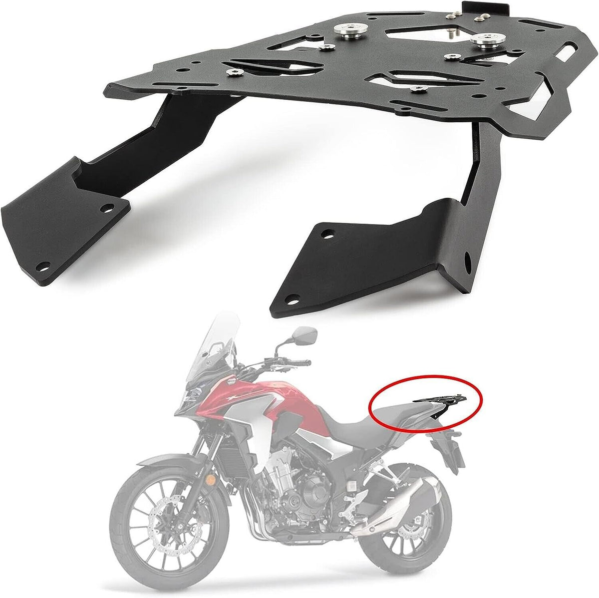 PSLER Motorcycle Rear Carrier Luggage Rack for CB500X, CB500F, CB400X