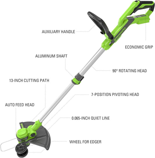 Greenworks 40V 13-Inch Cordless String Trimmer/Edger and Leaf Blower Combo Kit