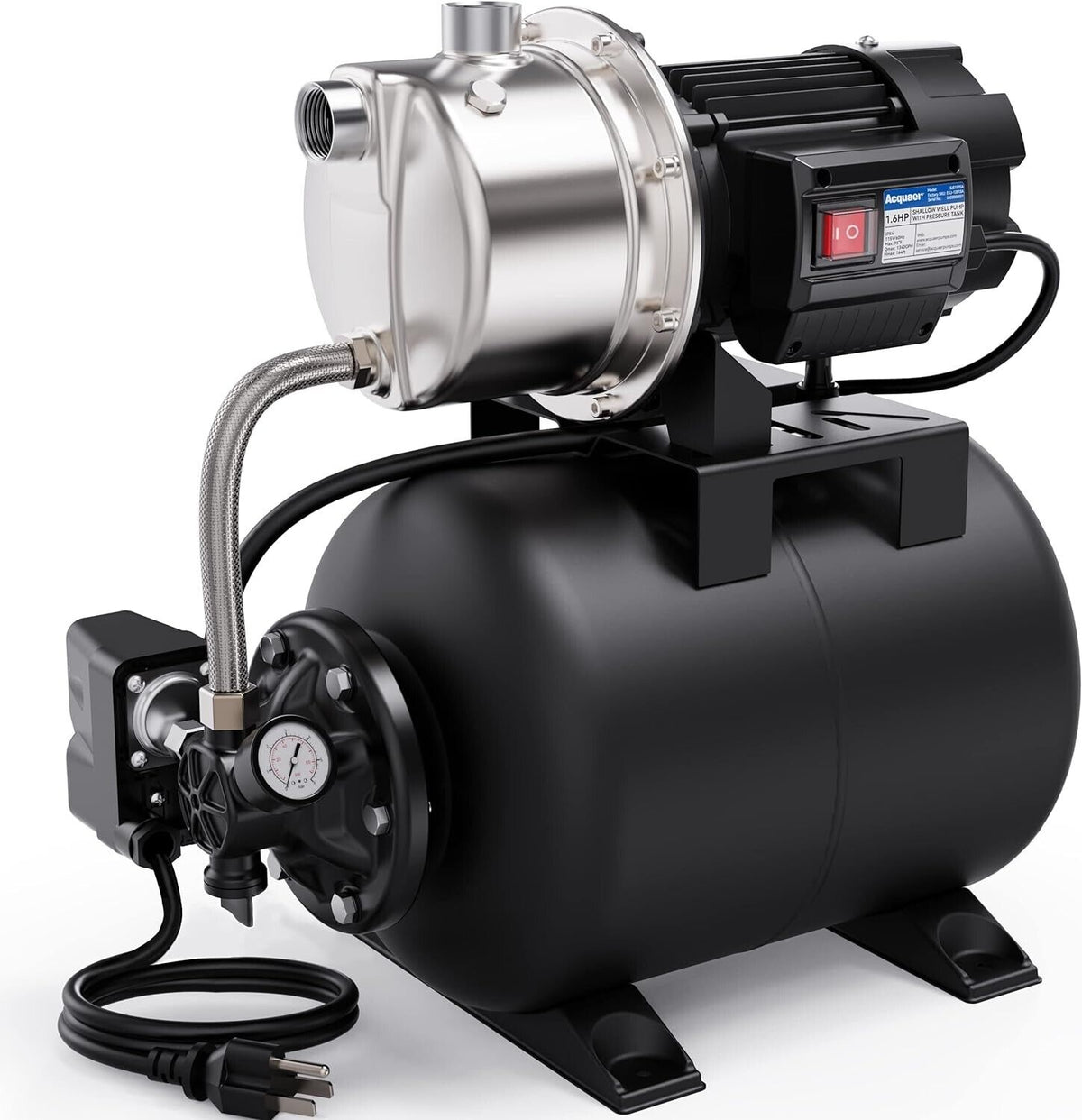 Acquaer 1.6HP Shallow Well Pump with Pressure Tank SJS150SA