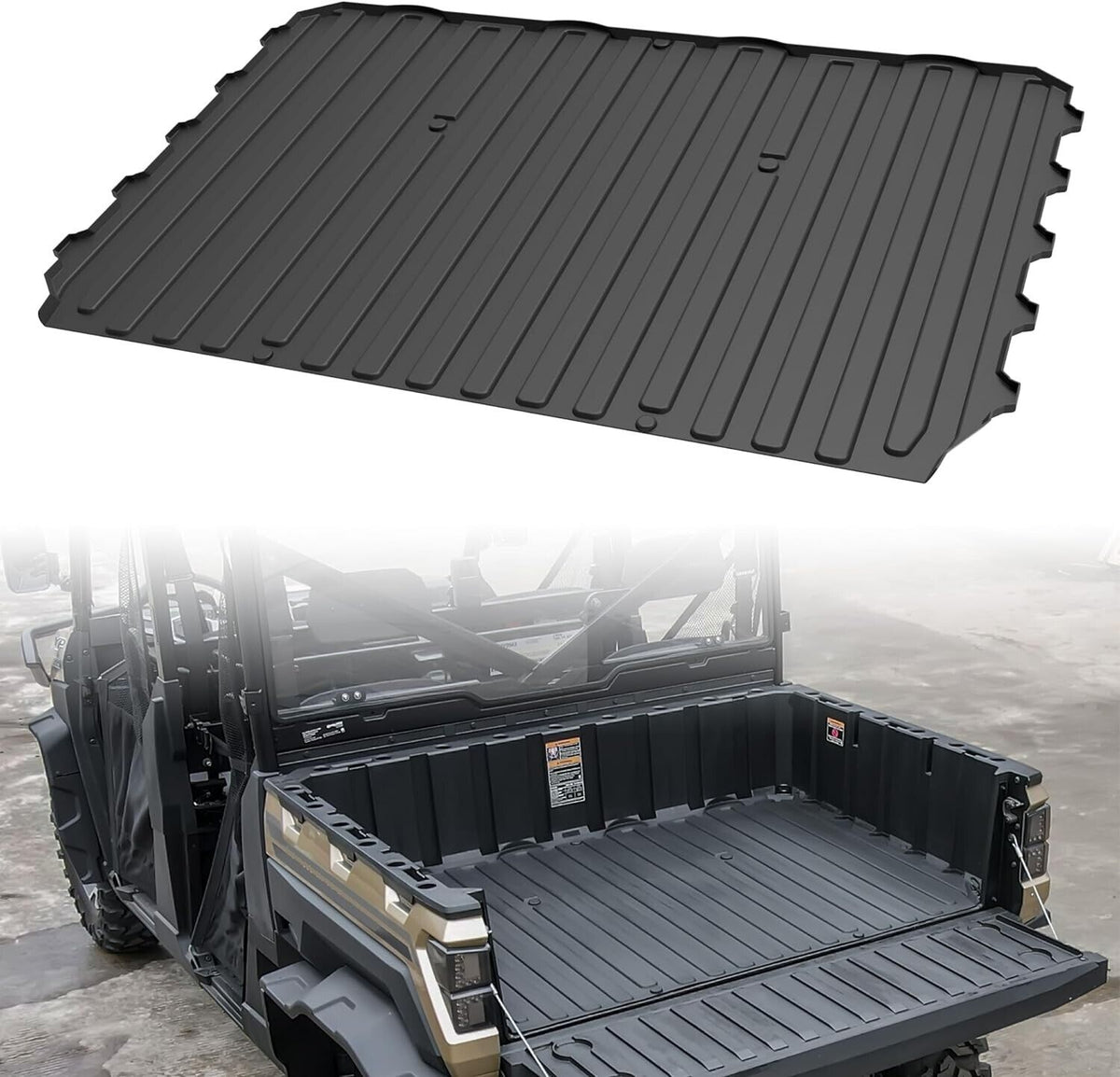 SAUTVS Rubber Bed Mat Liner for Polaris Ranger XP 1000, TPE Rear Cargo Bed Mat