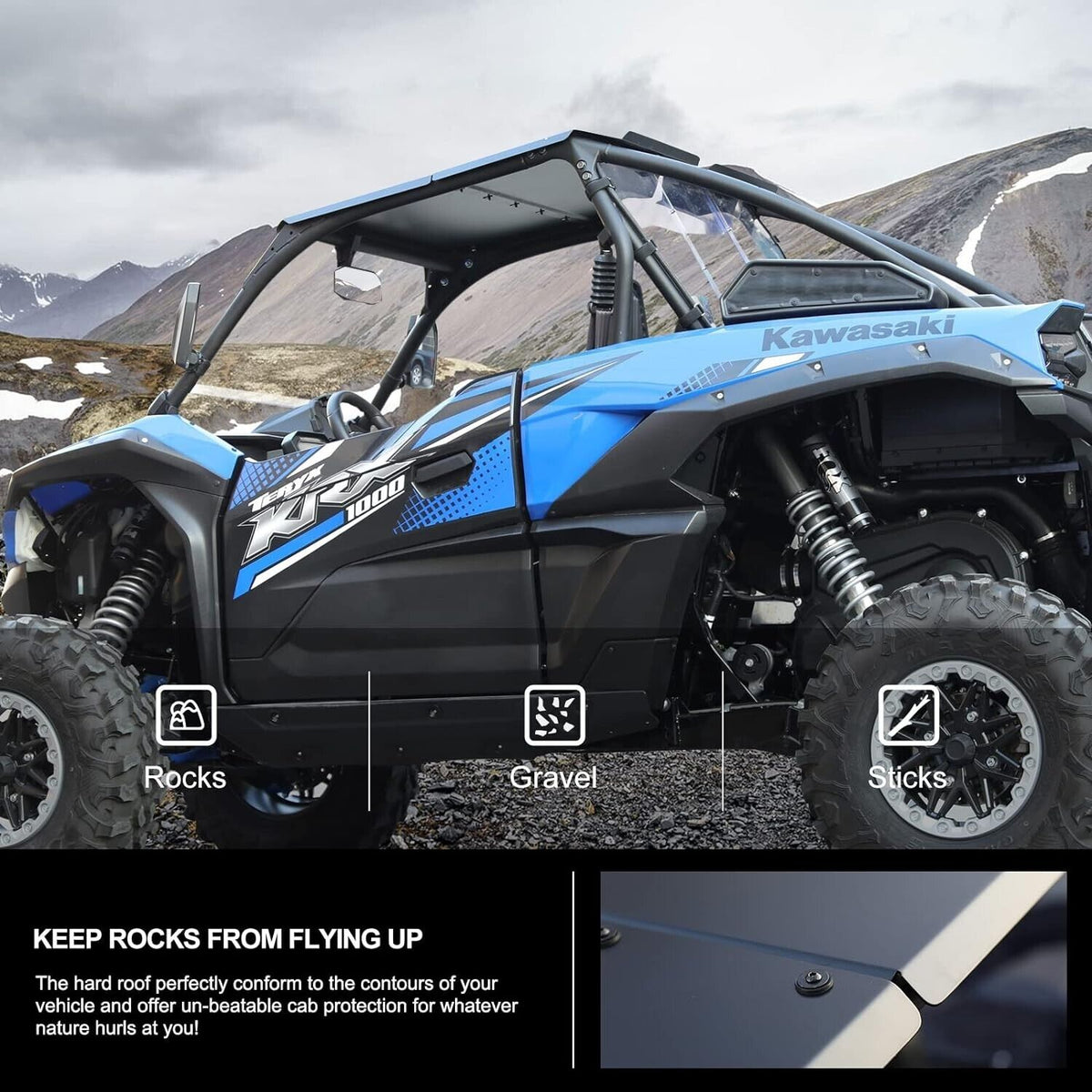 KIWI MASTER Aluminum Roof Compatible with 2020-2024 Kawasaki Teryx KRX 1000