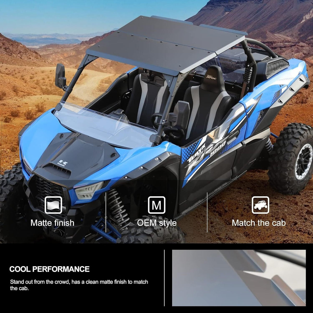 KIWI MASTER Aluminum Roof Compatible with 2020-2024 Kawasaki Teryx KRX 1000