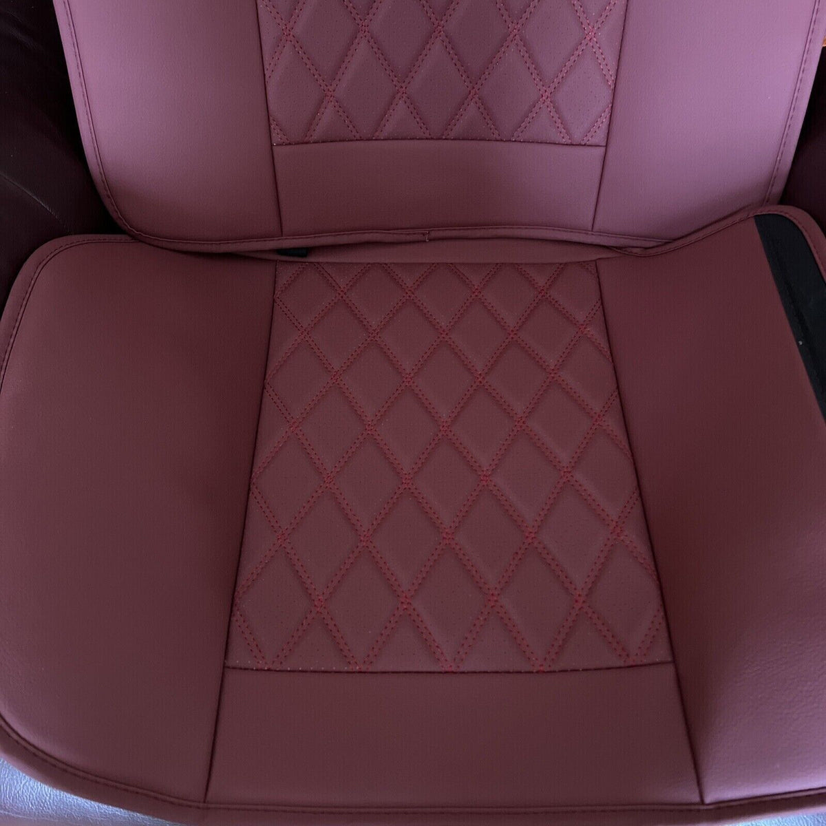 LINGVIDO Burgundy Faux Leather Car Seat Covers