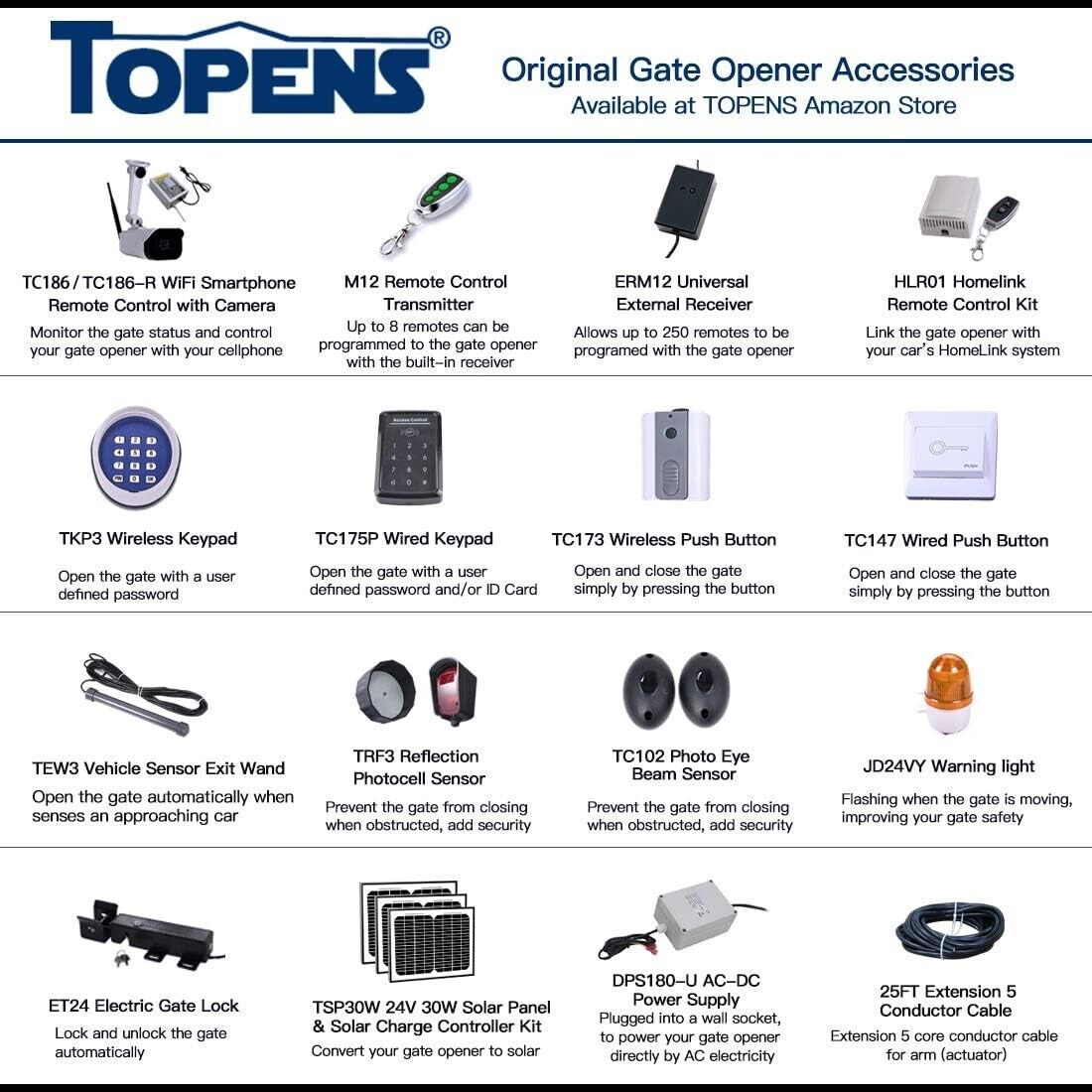 TOPENS A3 Automatic Light Duty Swing Gate Opener