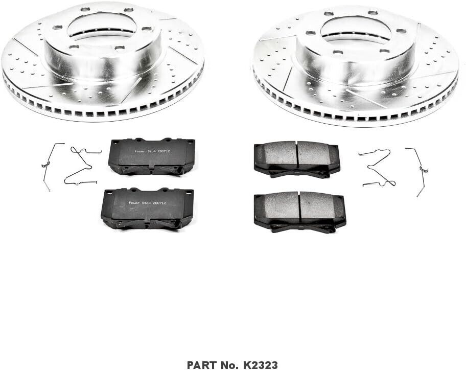 Toyota Tundra/ Sequoia Front Ceramic Brake Pad &amp; Cross Drilled/Slotted Combo