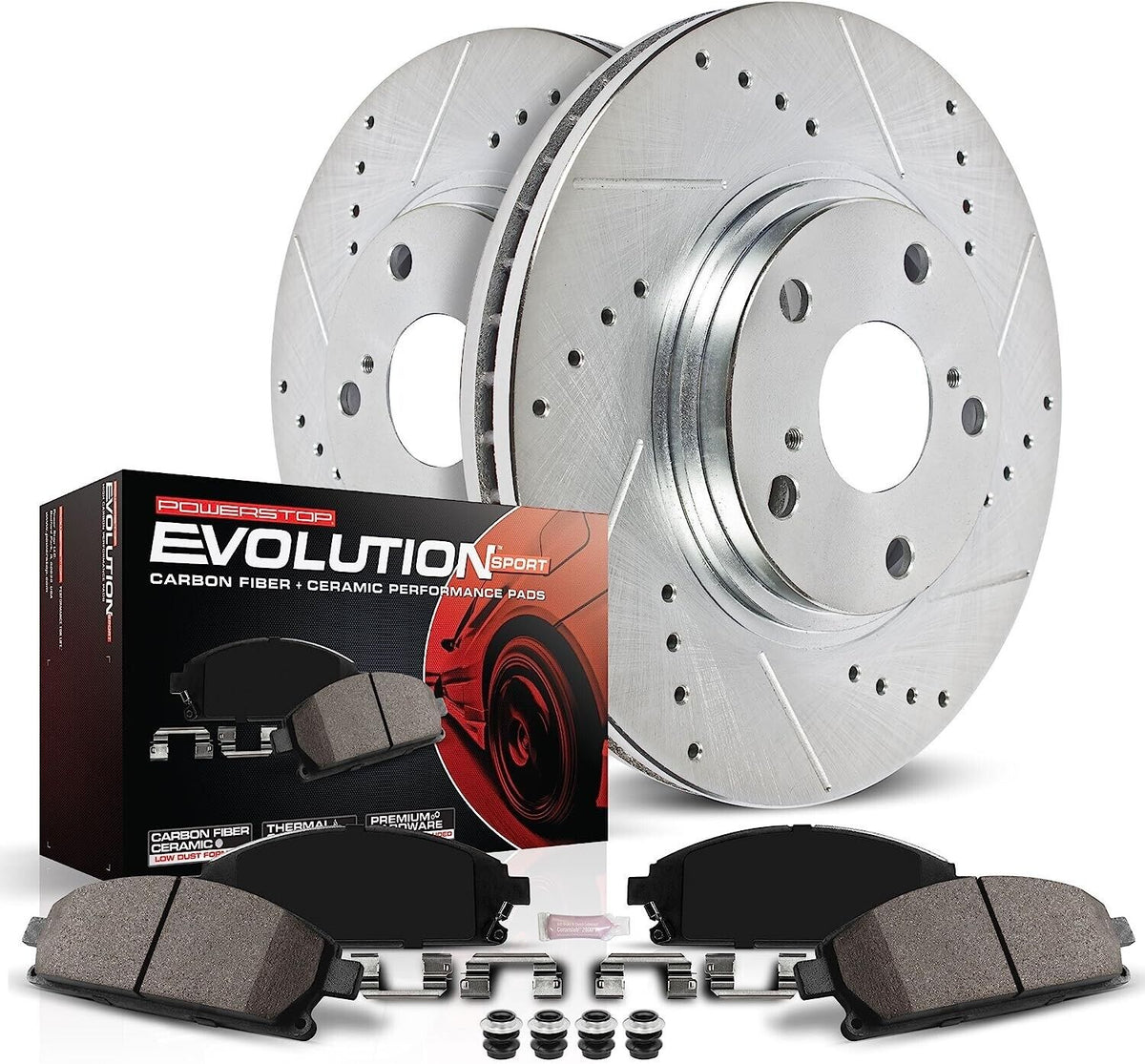 Toyota Tundra/ Sequoia Front Ceramic Brake Pad &amp; Cross Drilled/Slotted Combo
