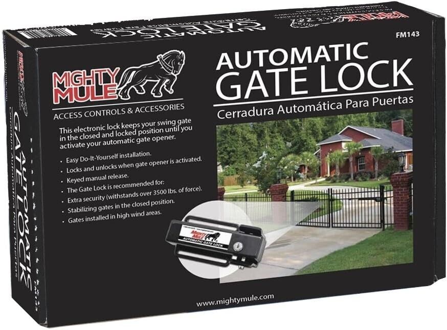 Mighty Mule FM143 Automatic Gate Lock for Single and Dual Swing Gate Openers