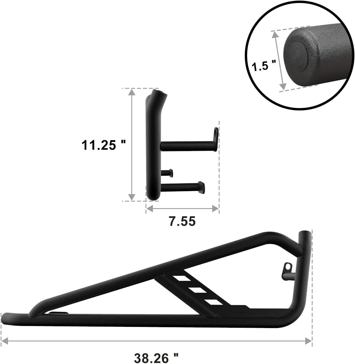 NAVIFREE Rock Sliders | Tree Kickers fit for Polaris RZR (See Fitment) with FREE ATV Hitch Mount!