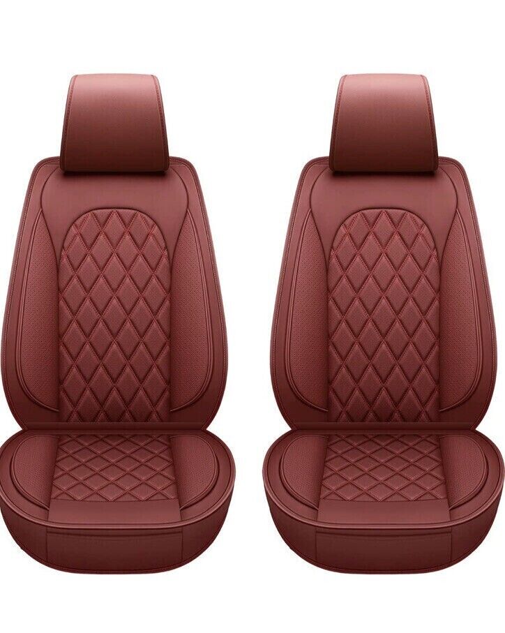 LINGVIDO Burgundy Faux Leather Car Seat Covers