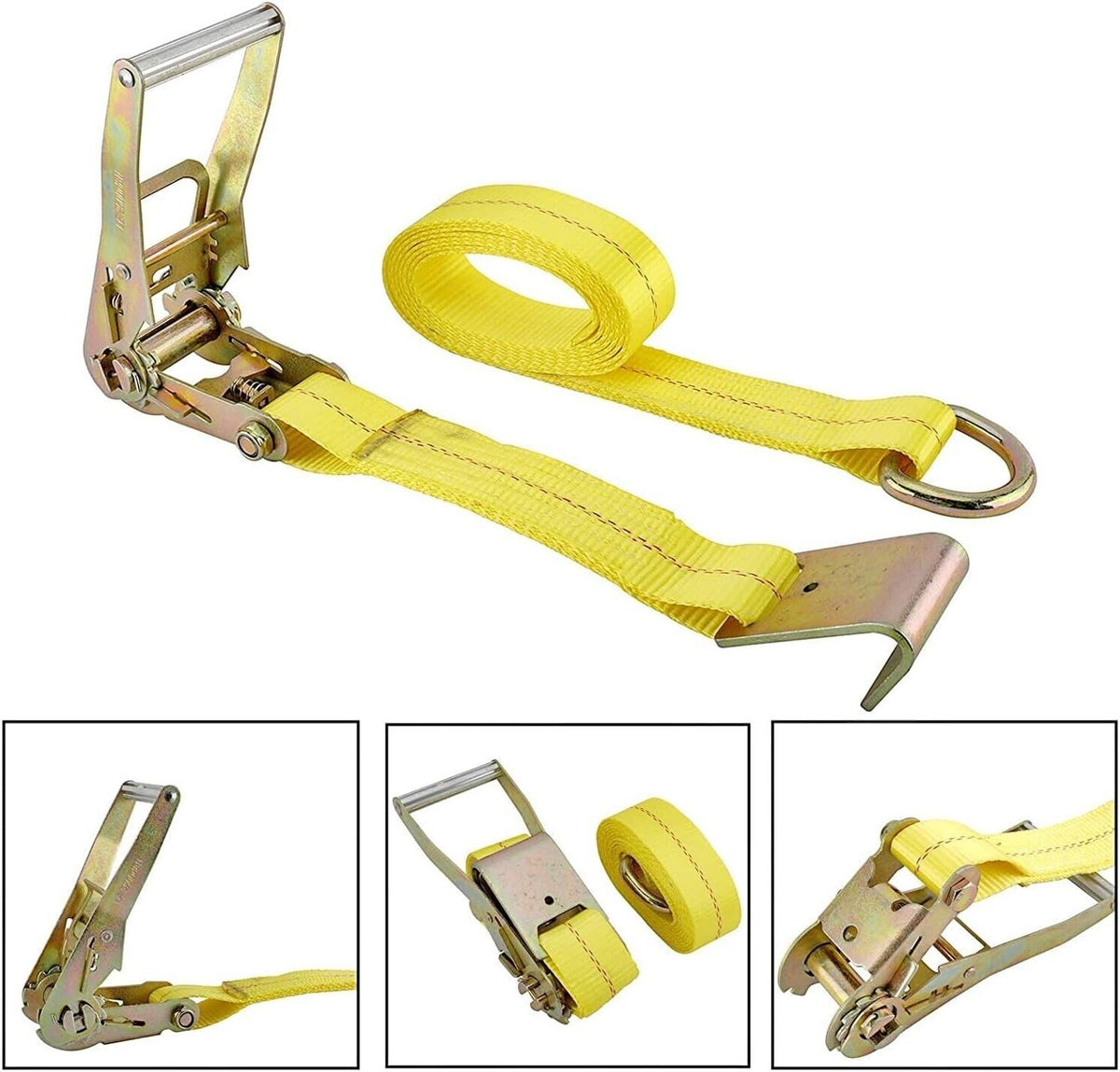 Tysun 4 Pack 2&quot; x10&#39;&#39; Tie-Down Ratchet Straps with Flat Hook and Double Ratchet