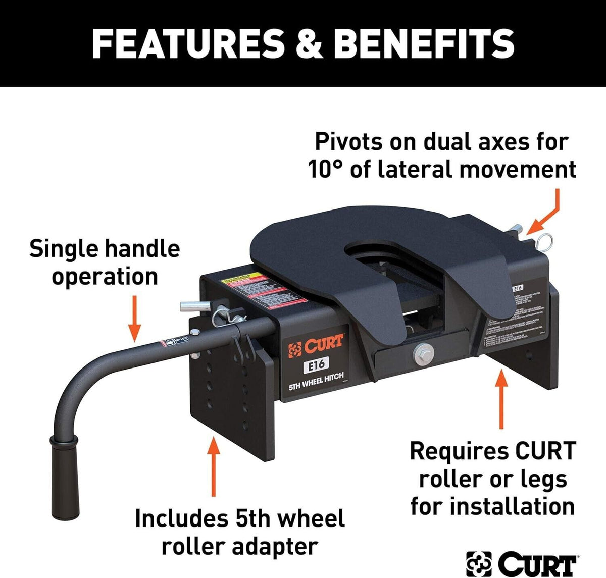 CURT 16515 E5 Fifth Wheel Head Unit