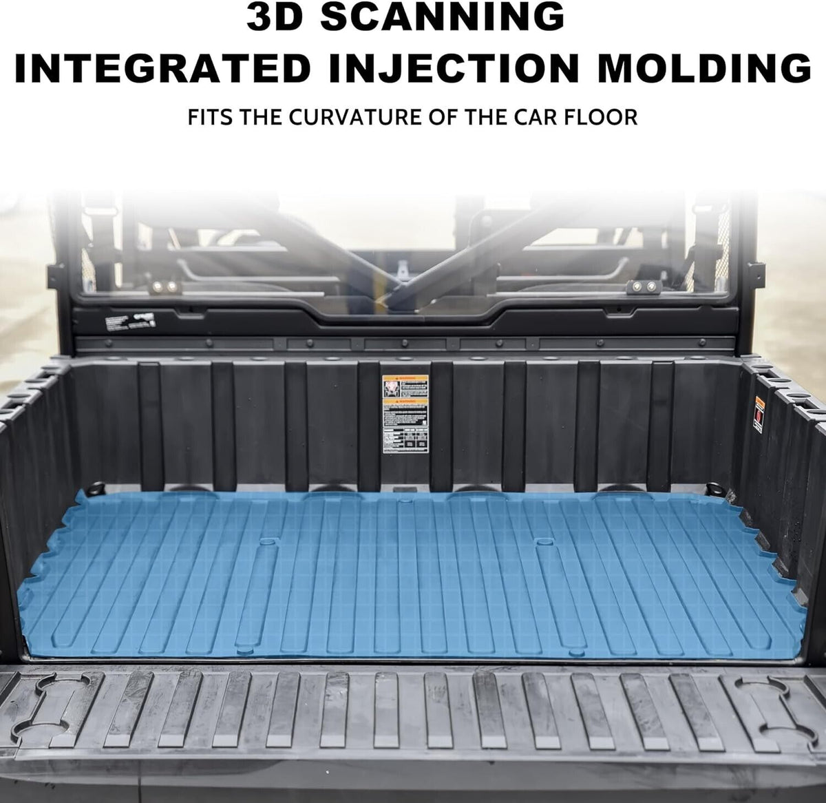 SAUTVS Rubber Bed Mat Liner for Polaris Ranger XP 1000, TPE Rear Cargo Bed Mat