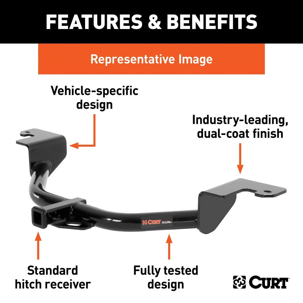 CURT CLASS 1 TRAILER HITCH, 1-1/4&quot; RECEIVER, SELECT KIA FORTE #11368