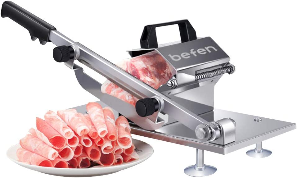 Befen Manual Stainless Steel Meat Slicer for Frozen Meat, Deli Meats, Cheeses and Vegetables