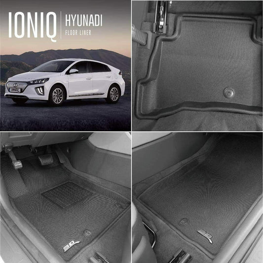 Hyundai Ioniq Hybrid 2017 - 2019 3D MAXpider Complete Set Custom Fit Floor Mats