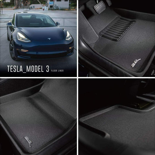 Tesla Model 3 2018 BASE, 2019 LONG RANGE & PERFORMANCE MAXpider Rows 1&2 Floor Mats