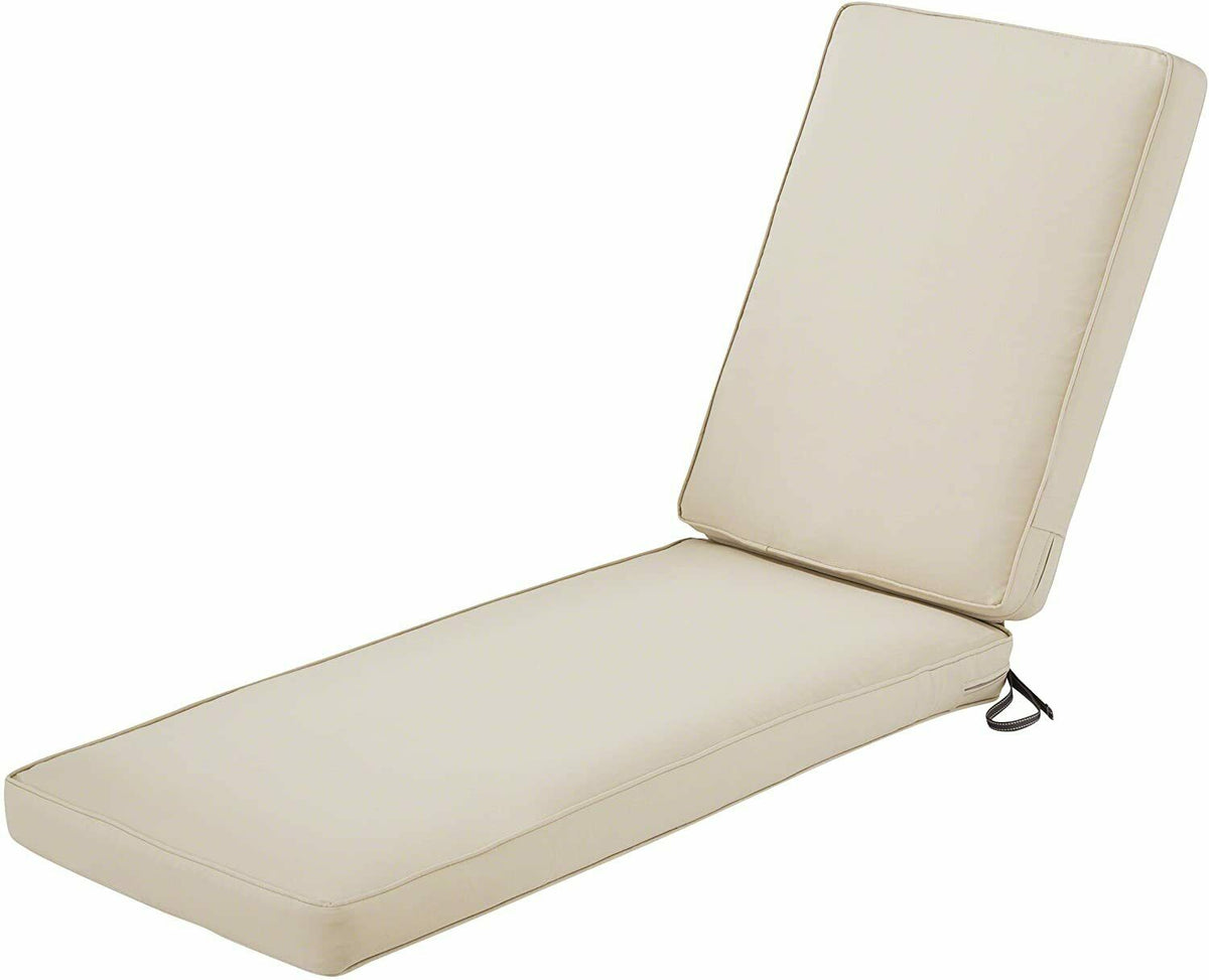 Classic Accessories Montlake Chaise Cushion Foam &amp; Slip Cover, Antique Beige