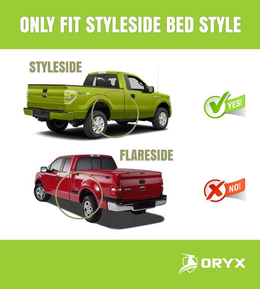 ORYX Soft Roll Up Tonneau Cover | Truck Bed Cover Compatible with Ford Ranger 2019-2023 5 ft 1 in (61 in.) Fleetside Bed ORY-T930363