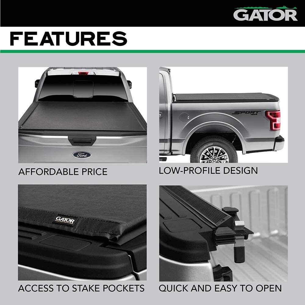 2007-2013 Chevy Silverado / GMC Sierra 1500 5&#39;8&quot; Bed (Gator ETX Soft Roll Up Truck Bed Tonneau Cover | 53106 |