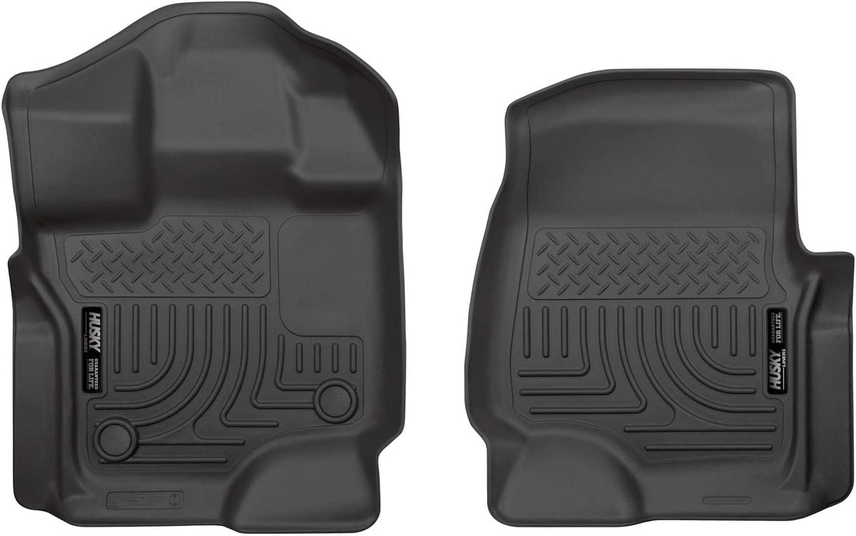 Husky Liners 18361 Black Weather Beater Front Floor Liners Fits 2015-2019 Ford F-150 Super Crew Cab, 2015-2019 Ford F-150 Super Cab