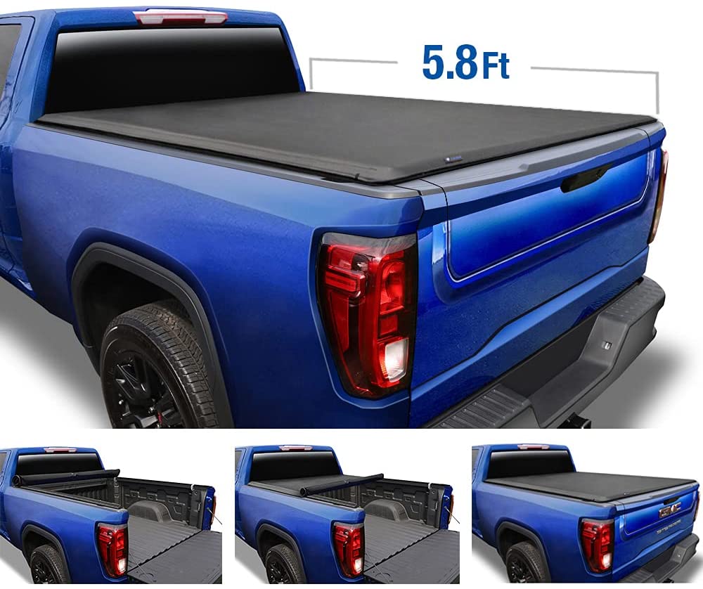 2014 -2018, 2019 Classic Chevy Silverado/GMC Sierra 1500 5&#39;8&quot; Bed (Tyger Auto T1 Roll Up Truck Tonneau Cover TG-BC1C9006)