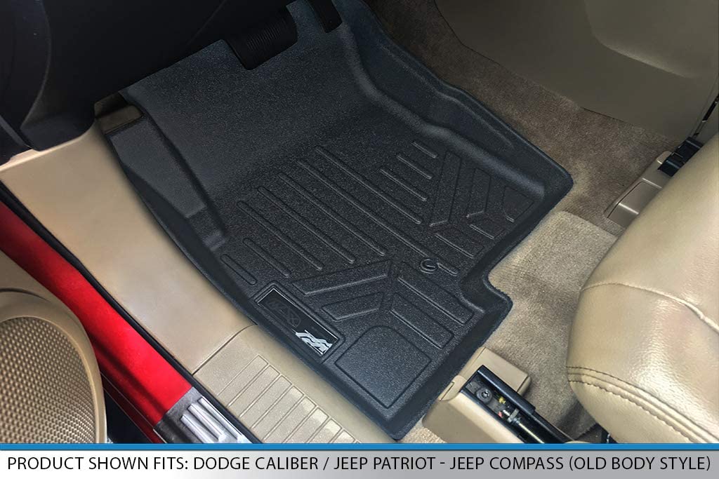 Dodge Caliber 2007-2012 - Jeep Patriot / Compass 2007-2017 - MAXLINER A0263/B0263 All Weather Custom Floor Mats Black, First &amp; Second Row