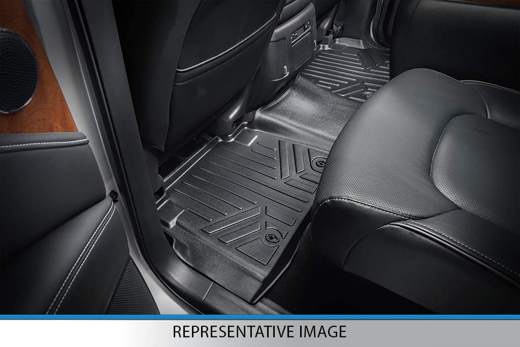 SMARTLINER Custom Fit Floor Mats 2 Row Liner Set Black Compatible with 2019-2022 Ram 2500 Crew Cab with 2nd Row Bucket Seats