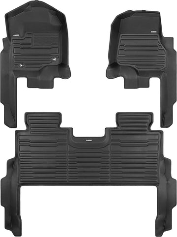 TuxMat 8566 - for Ford F250 SuperCrew 2017-2025 Models - Custom Car Mats - Maximum Coverage, All Weather, Laser Measured - This Full Set Includes 1st and 2nd Rows