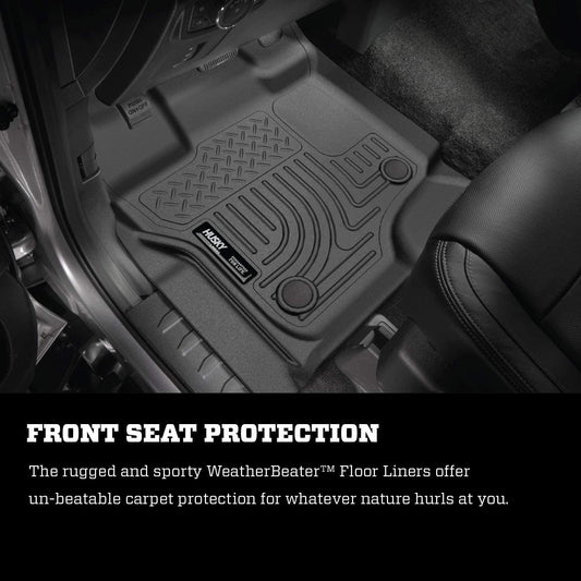 Husky Liners Weatherbeater Series | Front & 2nd Seat Floor Liners - Black | 94051 | Fits 2015-2022 Ford F-150 Extended/SuperCab 3 Pcs