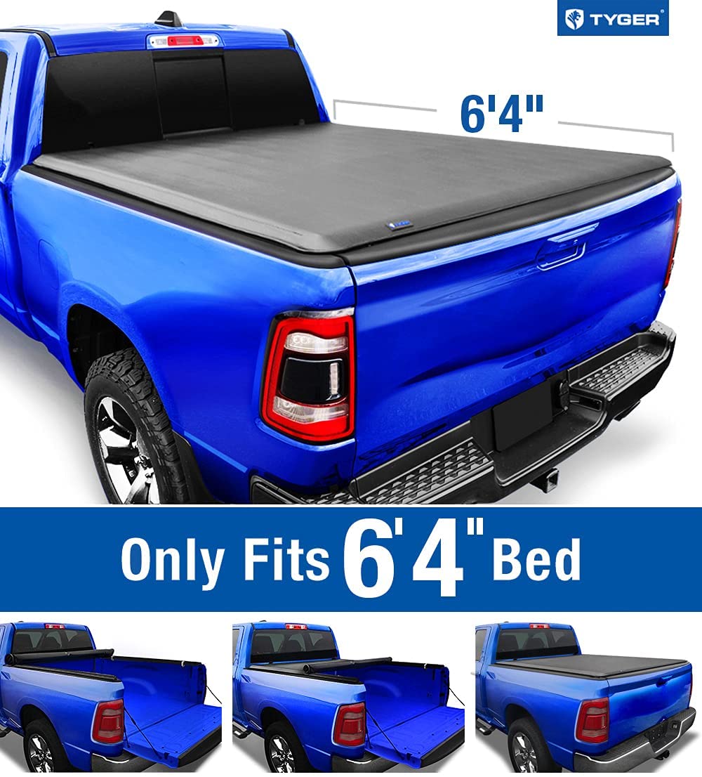 2019-2021 Ram 1500 New Body Style | Without Ram Box | Fleetside 6.4&#39; Bed (Tyger Auto T1 Roll Up Truck Bed Tonneau Cover TG-BC1D9047)*