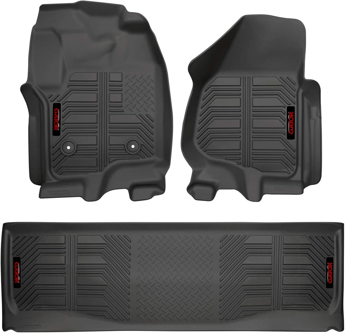 Gator 79603 Black Front and 2nd Seat Floor Liners Fits 2011-16 Ford F-250/F-350 Crew Cab