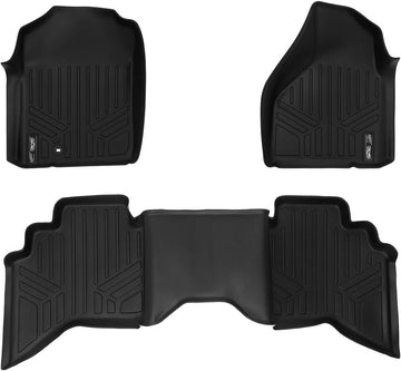 MAXLINER A0182/B0182 Floor Mats for Dodge Ram Quad Cab, 2002-2008 Complete Set, Black